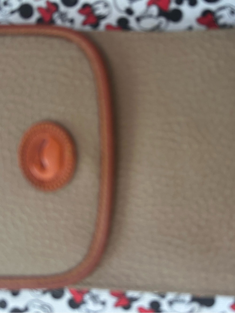 Dooney & Bourke Beige with Orange Trim Leather Shoulder Bag